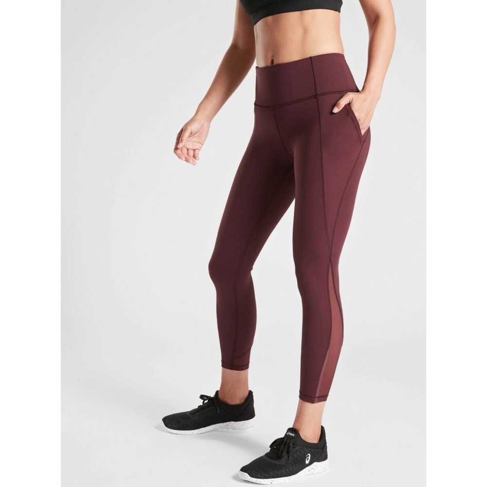 Athleta Lightning 7/8 Tight in SuperSonic, Burgundy  487440
